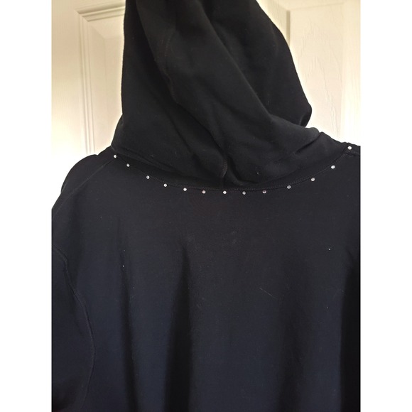 Onque Woman 3X Black Rhinestone Embellished Zip Up Hoodie‎ Plus Size - Picture 10 of 10